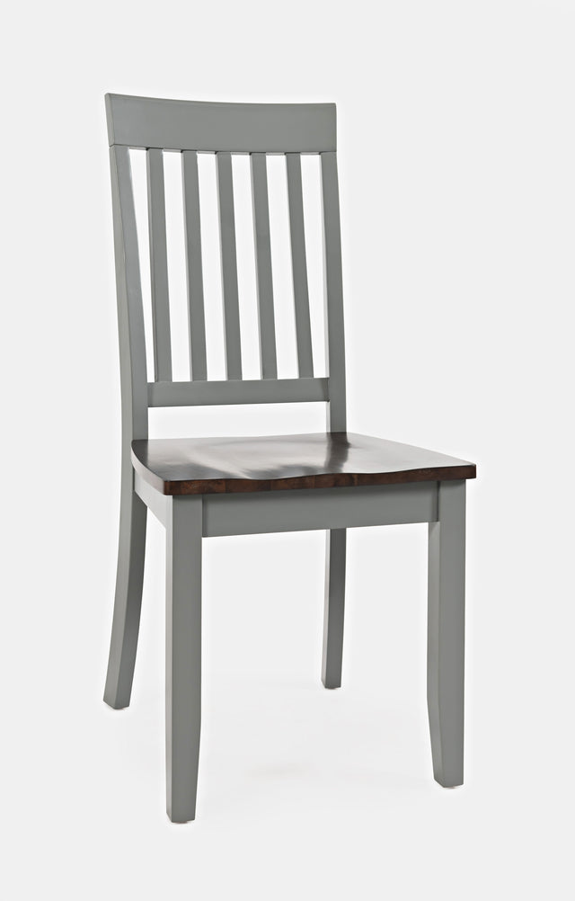 Decatur Lane Grey/Autumn Brown Slatback Chair (Set of 2) - Ornate Home