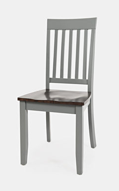 Decatur Lane Grey/Autumn Brown Slatback Chair (Set of 2) - Ornate Home
