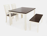 Decatur Lane White/Autumn Brown Counter Height Dining Table, (2) Stools, Bench - Ornate Home