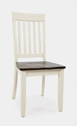 Decatur Lane White/Autumn Brown Slatback Chair (Set of 2) - Ornate Home