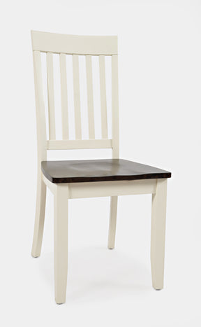 Decatur Lane White/Autumn Brown Slatback Chair (Set of 2) - Ornate Home