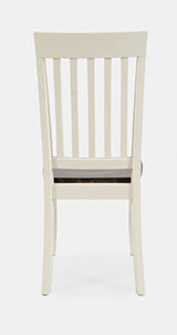 Decatur Lane White/Autumn Brown Slatback Chair (Set of 2) - Ornate Home