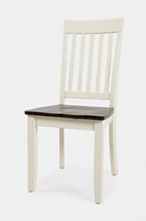 Decatur Lane White/Autumn Brown Slatback Chair (Set of 2) - Ornate Home