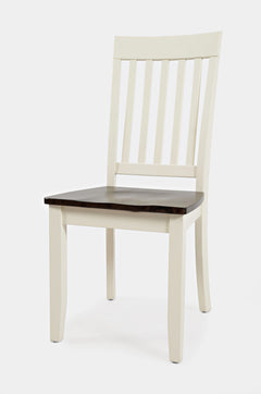 Decatur Lane White/Autumn Brown Slatback Chair (Set of 2) - Ornate Home