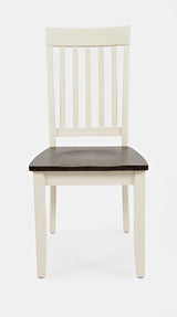 Decatur Lane White/Autumn Brown Slatback Chair (Set of 2) - Ornate Home