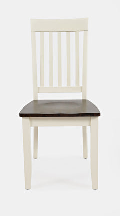 Decatur Lane White/Autumn Brown Slatback Chair (Set of 2) - Ornate Home