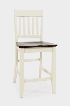 Decatur Lane White/Autumn Brown Stool (Set of 2) - Ornate Home