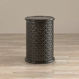 Decker Antique Black Large Drum Table - Ornate Home