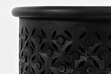Decker Antique Black Large Drum Table - Ornate Home
