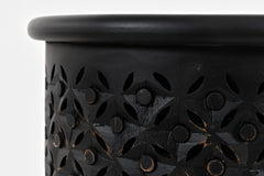 Decker Antique Black Large Drum Table - Ornate Home