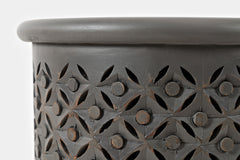 Decker Antique Grey Large Drum Table - Ornate Home