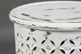 Decker Antique White Large Drum Table - Ornate Home