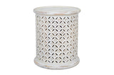 Decker Antique White Small Drum Table - Ornate Home
