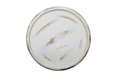 Decker Antique White Small Drum Table - Ornate Home