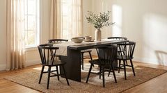Decker Black 7-Piece 82-inch Rectangular Dining Set - Ornate Home