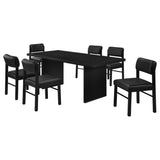 Decker Black 7-piece 82-inch Rectangular Dining Set - Ornate Home