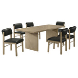 Decker Black/Natural Oak 7-piece 82-inch Rectangular Dining Set - Ornate Home