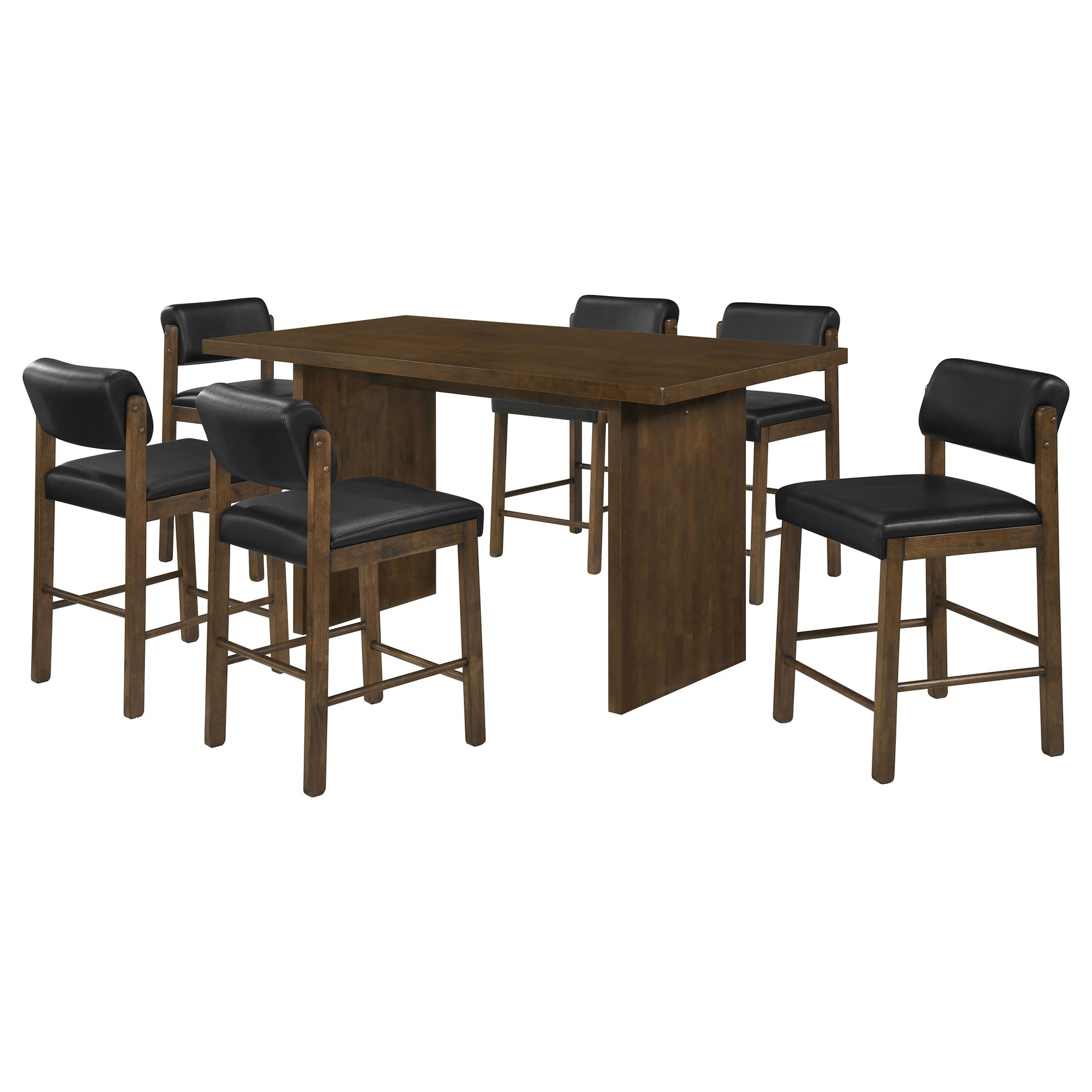 Decker Black/Walnut 7-piece 70-inch Rectangular Counter Height Dining Set - Ornate Home