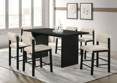 Decker Cream/Black 7-piece 70-inch Rectangular Counter Height Dining Set - Ornate Home