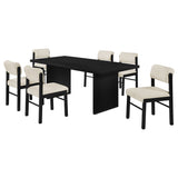 Decker Cream/Black 7-piece 82-inch Rectangular Dining Set - Ornate Home