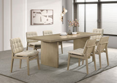 Decker Cream/Natural Oak 7-piece 82-inch Rectangular Dining Set - Ornate Home
