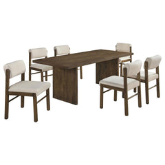 Decker Cream/Walnut 7-piece 82-inch Rectangular Dining Set - Ornate Home
