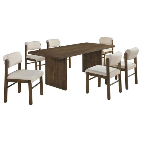 Decker Cream/Walnut 7-piece 82-inch Rectangular Dining Set - Ornate Home