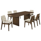 Decker Cream/Walnut 7-piece 82-inch Rectangular Dining Set - Ornate Home