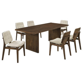 Decker Cream/Walnut 7-piece 82-inch Rectangular Dining Set - Ornate Home