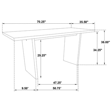 Decker Dark Walnut 70-inch Rectangular Wood Counter Height Dining Table - Ornate Home