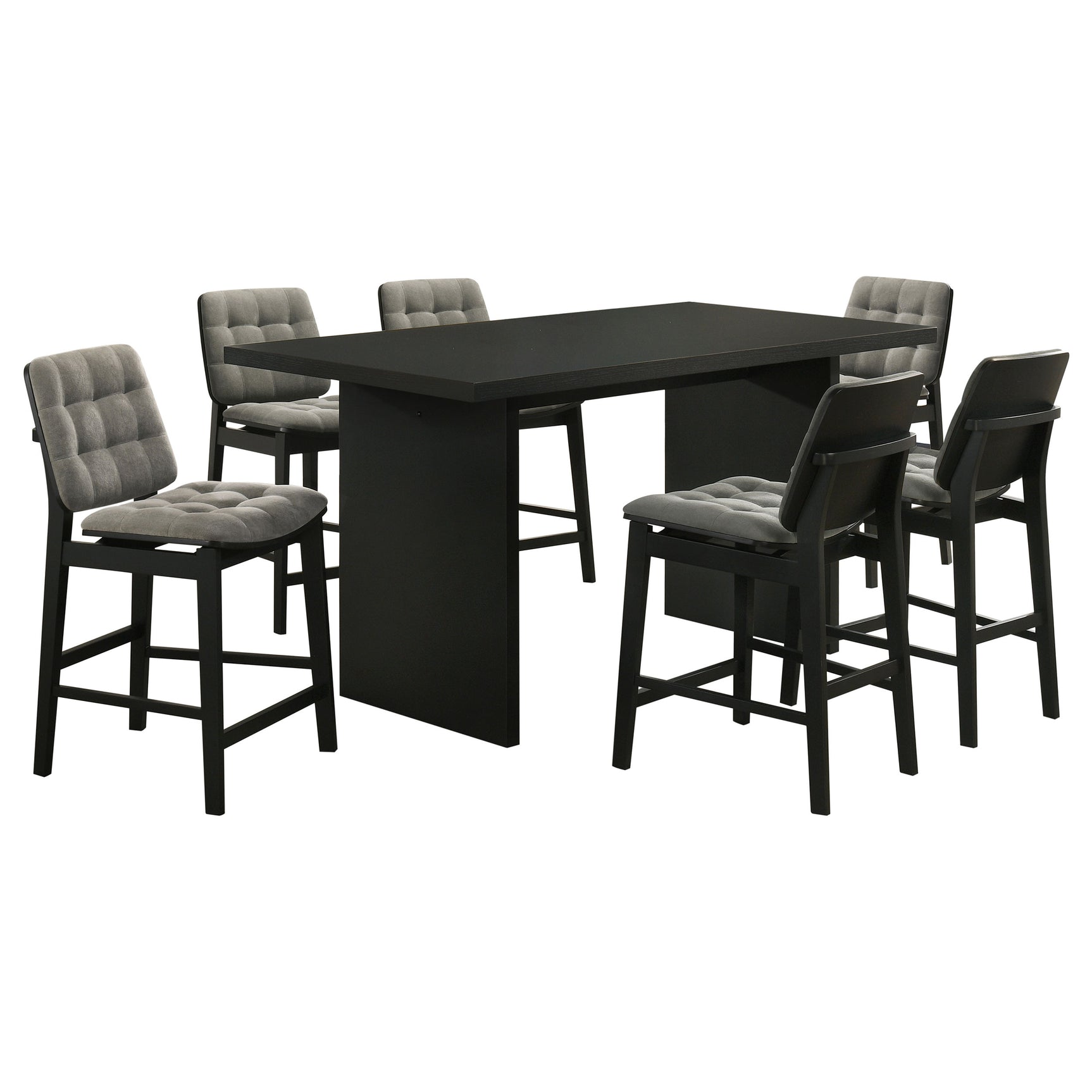 Decker Grey/Black 7-piece 70-inch Rectangular Counter Height Dining Set - Ornate Home