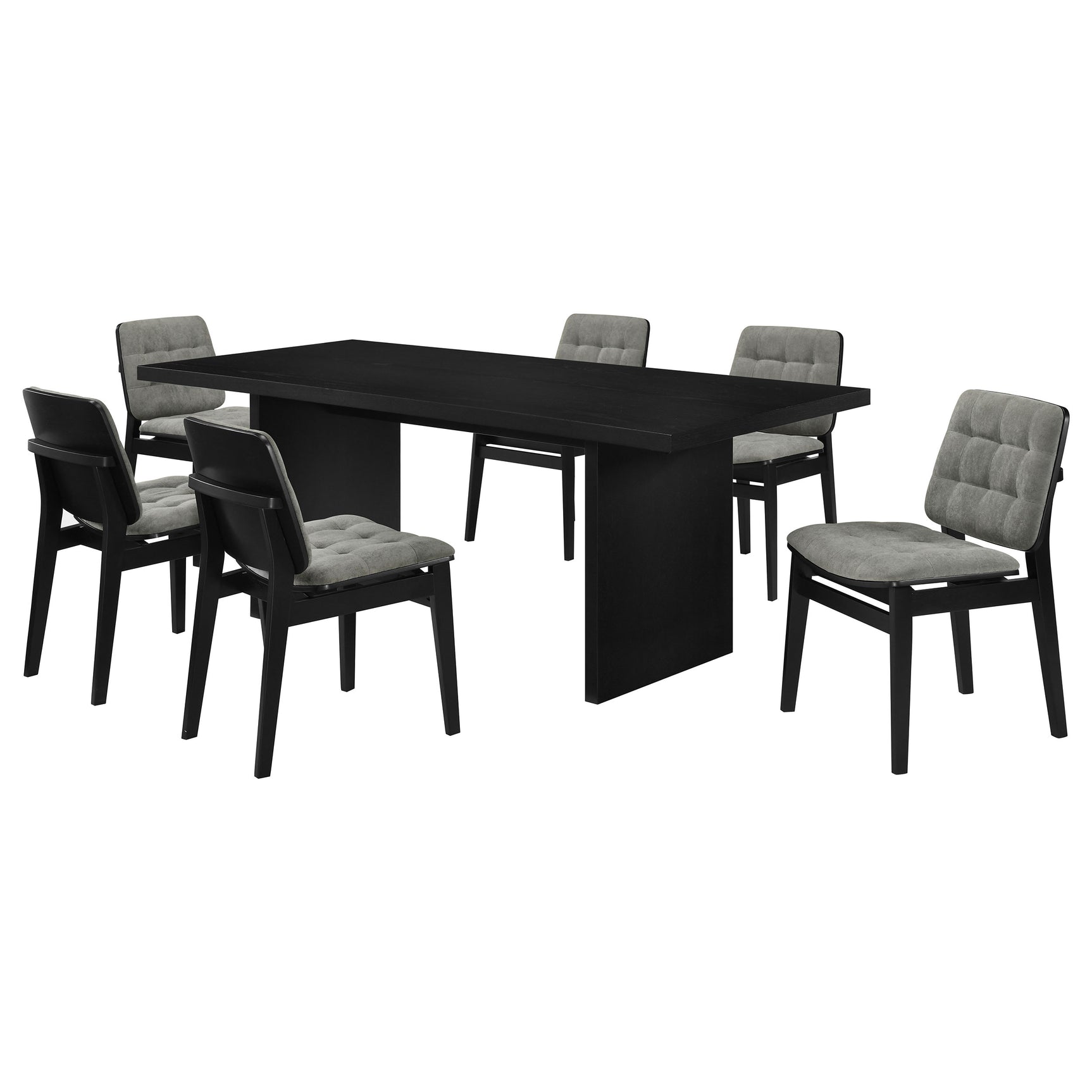 Decker Grey/Black 7-piece 82-inch Rectangular Dining Set - Ornate Home