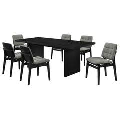 Decker Grey/Black 7-piece 82-inch Rectangular Dining Set - Ornate Home