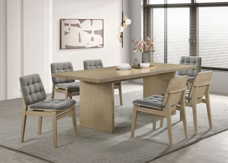 Decker Grey/Natural Oak 7-piece 82-inch Rectangular Dining Set - Ornate Home