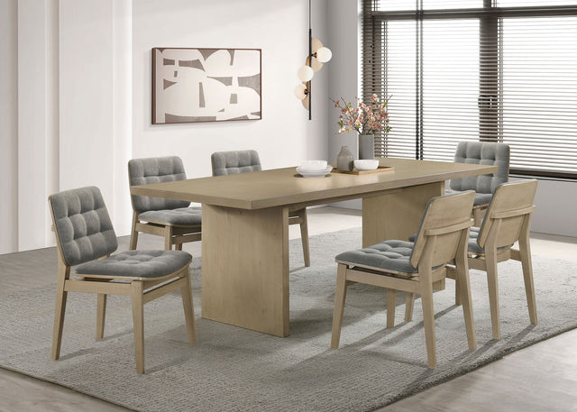 Decker Grey/Natural Oak 7-piece 82-inch Rectangular Dining Set - Ornate Home