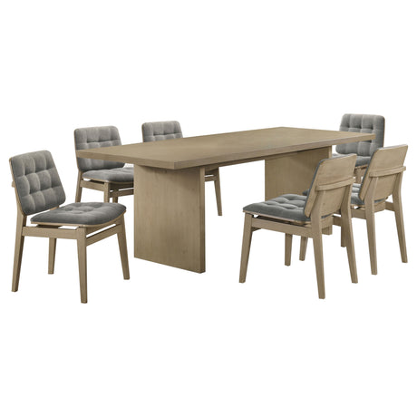 Decker Grey/Natural Oak 7-piece 82-inch Rectangular Dining Set - Ornate Home