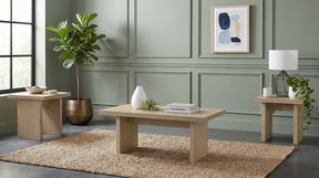 Decker Natural Oak 3-Piece Coffee and End Table Set - Ornate Home
