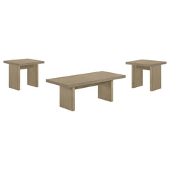 Decker Natural Oak 3-Piece Coffee and End Table Set - Ornate Home