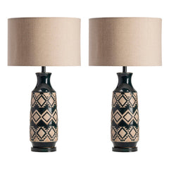 Decker Tan/Gold Table Lamp (Set of 2) - Ornate Home