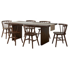 Decker Walnut 7-Piece 82-inch Rectangular Dining Set - Ornate Home