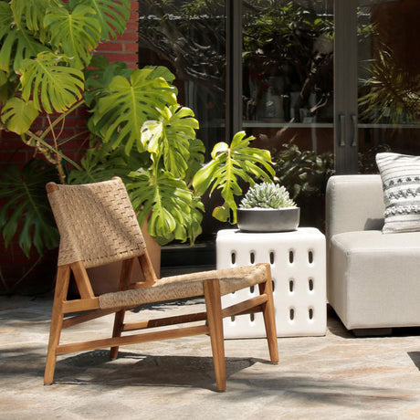 Decker White Outdoor Side Table - Ornate Home