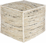 Deckers Rustic Striped Rectangular Pouf - Ornate Home