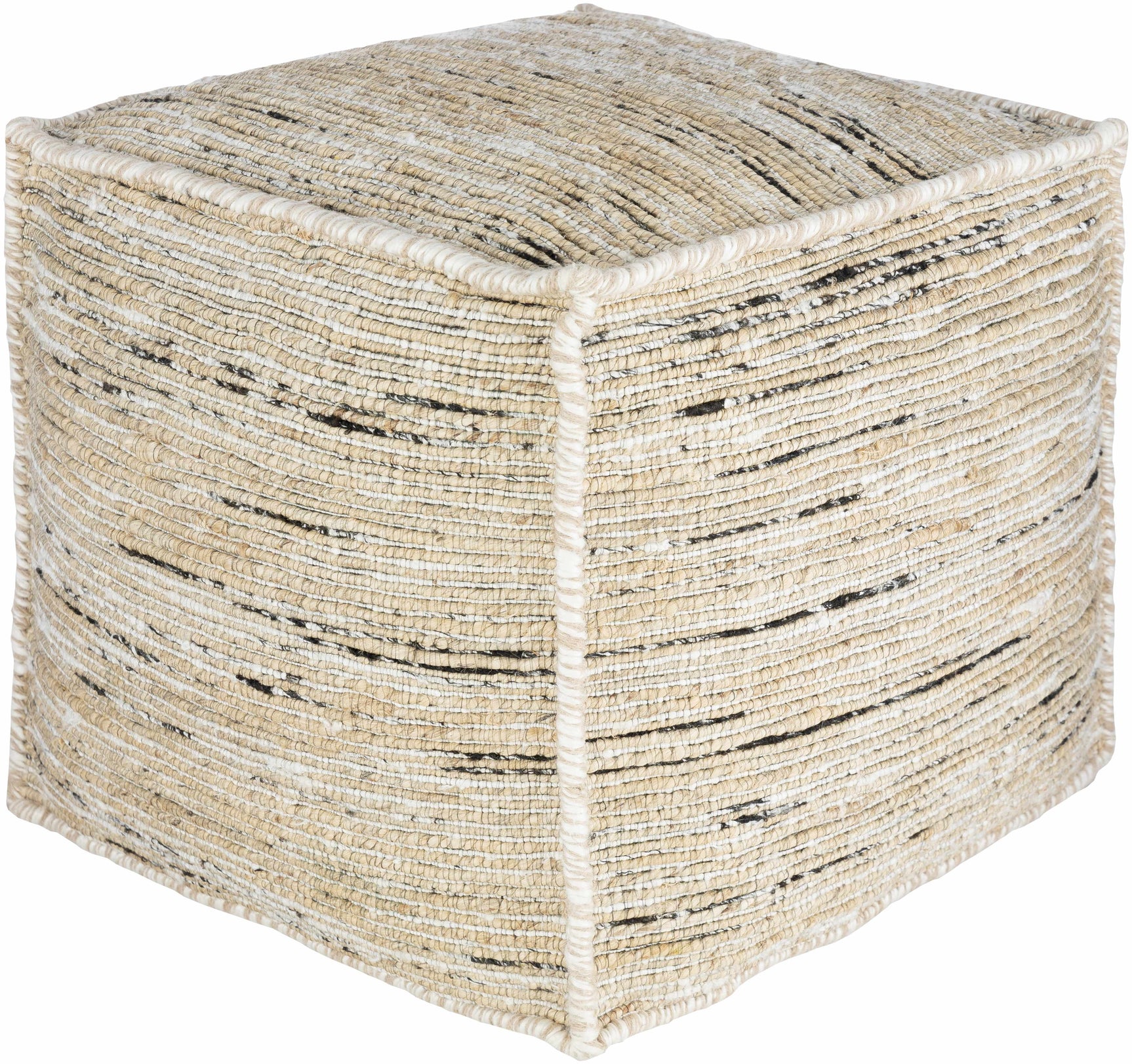 Deckers Rustic Striped Rectangular Pouf - Ornate Home
