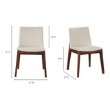 Deco Cream White Dining Chair (Set of 2) - Ornate Home