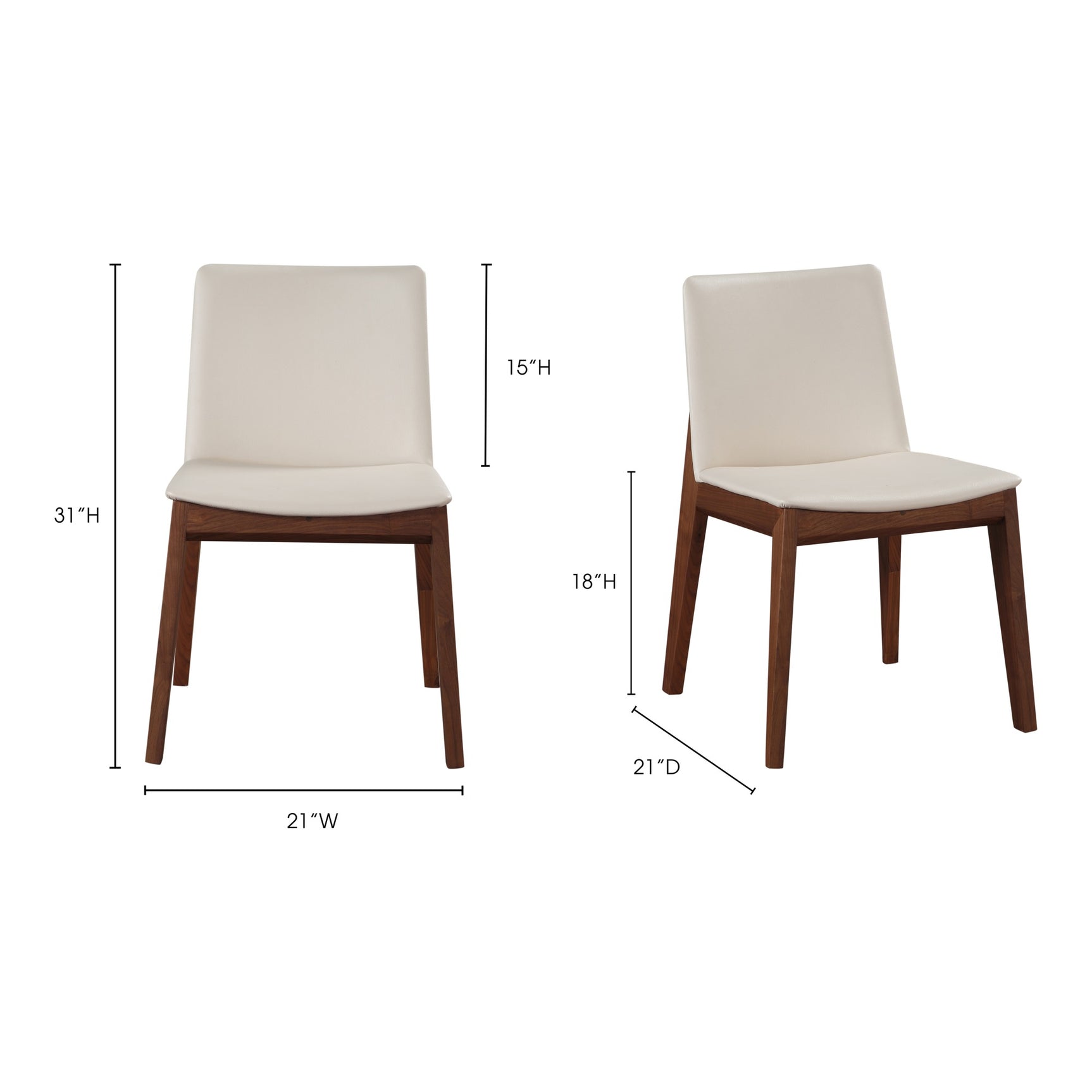 Deco Cream White Dining Chair (Set of 2) - Ornate Home