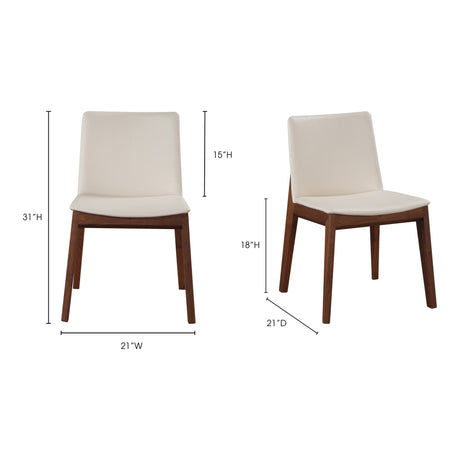 Deco Cream White Dining Chair (Set of 2) - Ornate Home