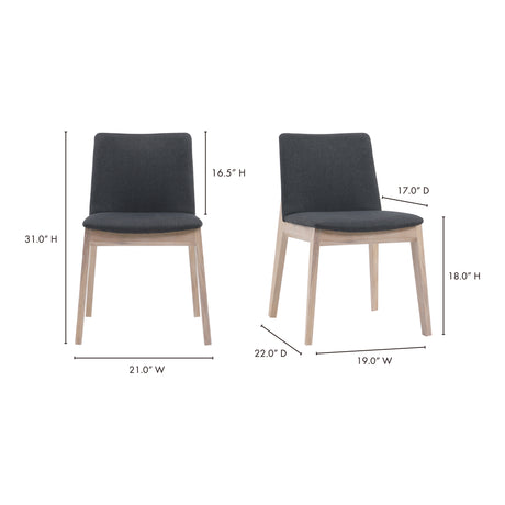 Deco Dark Grey Dining Chair (Set of 2) - Ornate Home