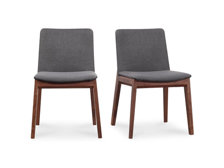 Deco Dark Grey/Natural Walnut Dining Chair (Set of 2) - Ornate Home