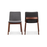 Deco Dark Grey/Natural Walnut Dining Chair (Set of 2) - Ornate Home