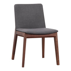Deco Dark Grey/Natural Walnut Dining Chair (Set of 2) - Ornate Home